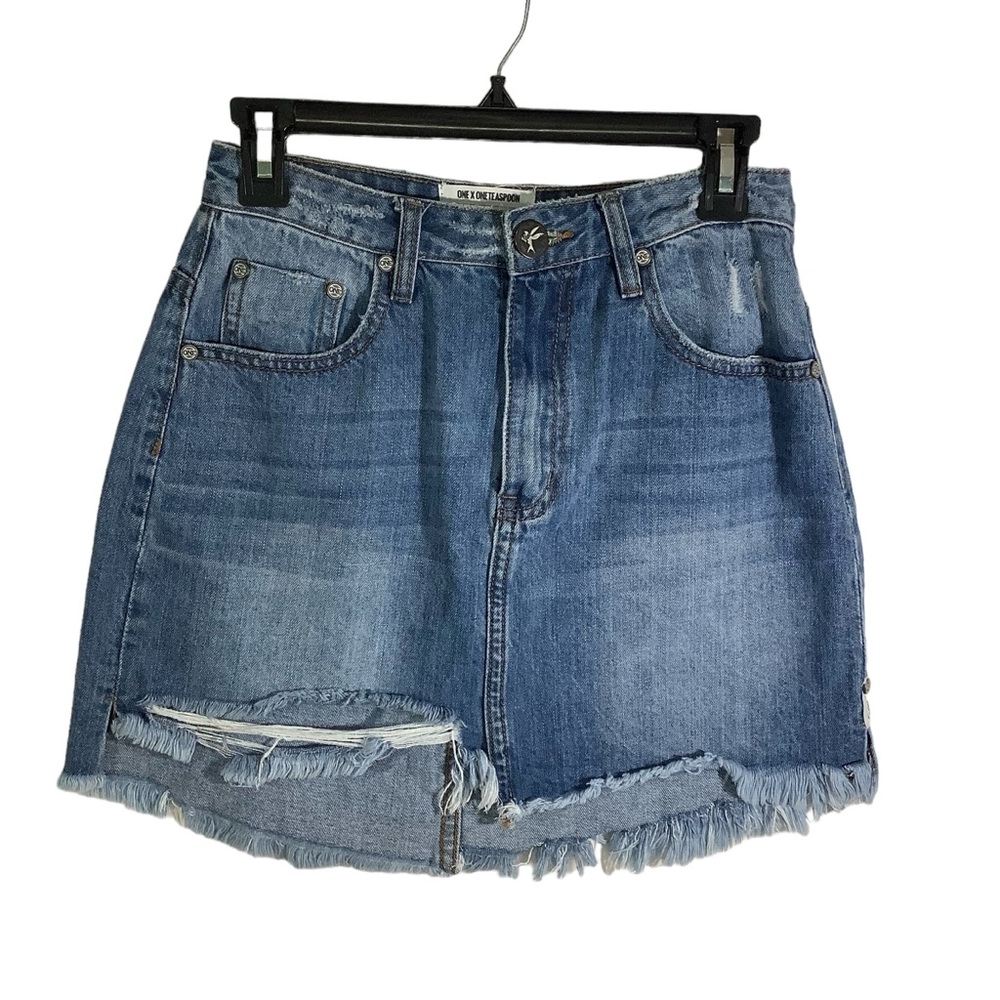 One Teaspoon X Free People 2020 Mini Skirt Denim in Salty Sailor 21529